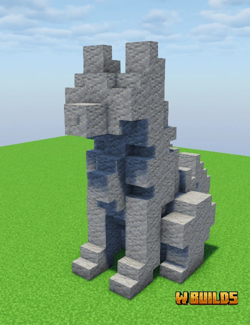 Simple Wolf Statue